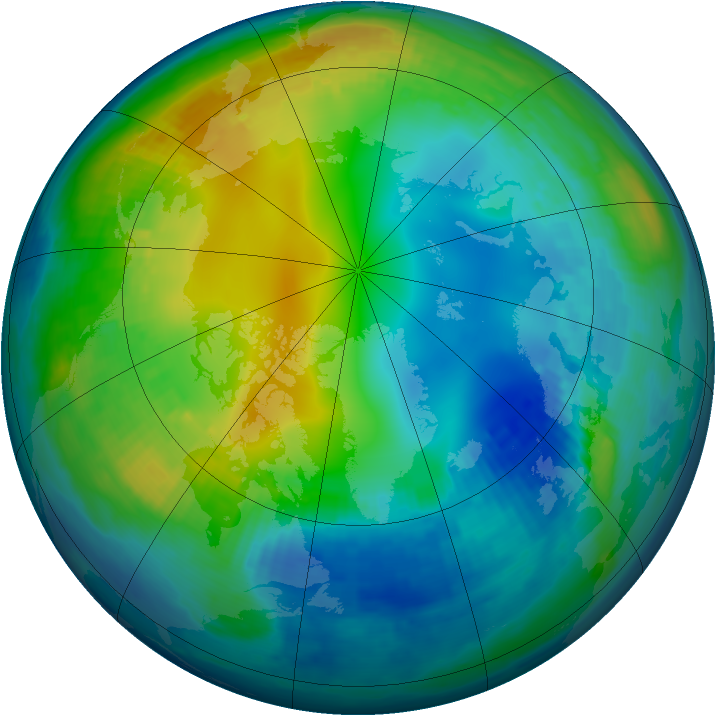 Arctic ozone map for 15 November 2000